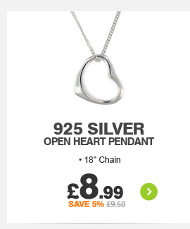 925 Silver Heart Pendant - £8.99