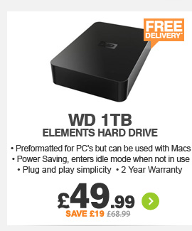 WD 1TB Elements Hard Drive - £49.99