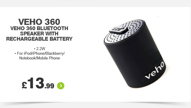 Veho 360 Bluetooth Speaker with Rechargeable Battery - £13.99