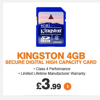 Kingston 4GB SD High Capacity Card - £3.99