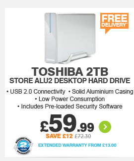 Toshiba 2TB StorE Alu2 Desktop Hard Drive - £59.99