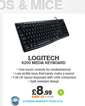 Logitech K200 Media Keyboard - £8.99