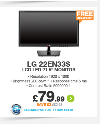 LG LCD LED 21.5in Monitor - £79.99