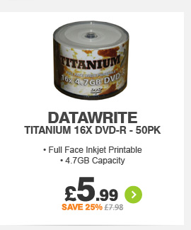 Datawrite Titanium 16x DVD-R 50pk - £5.99
