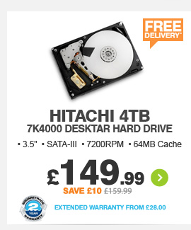 Hitachi 4TB Desktar Hard Drive - £149.99