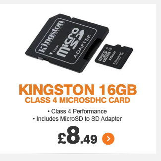 Kingston 16GB MicroSDHC Card + Adapter - £8.49