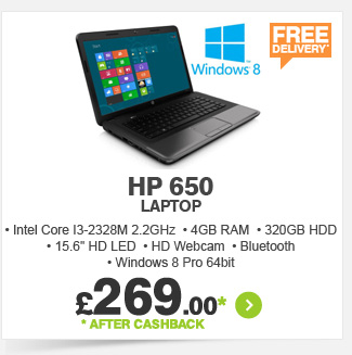 HP 650 Laptop - £269.99*
