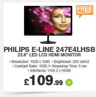 Philips 23.6in LED LCD Monitor - £109.99