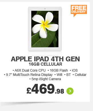 Apple iPad 4th Gen 16GB Cellular - £469.99