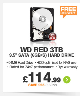 WD RED 3TB SATA HDD - £114.99