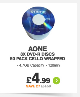 Aone 8x DVD-R Discs 50pk - £4.99