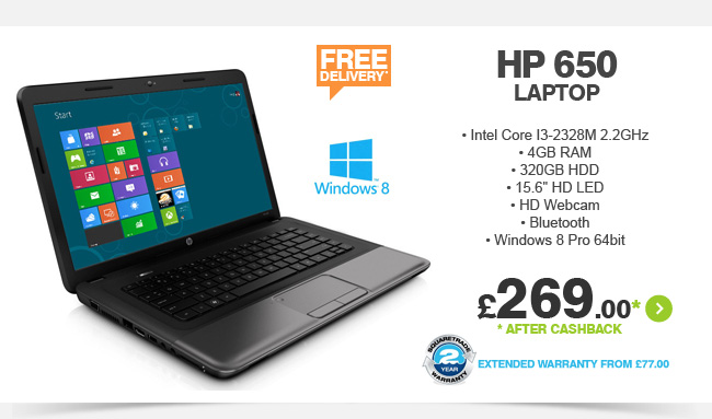 HP 650 Laptop - £269.99