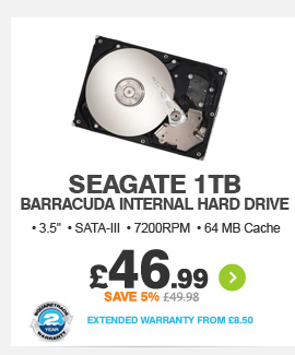Seagate 1TB Hard Drive - £46.99