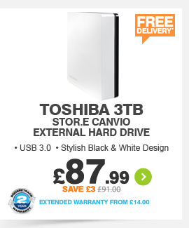 Toshiba 3TB External HDD - £87.99