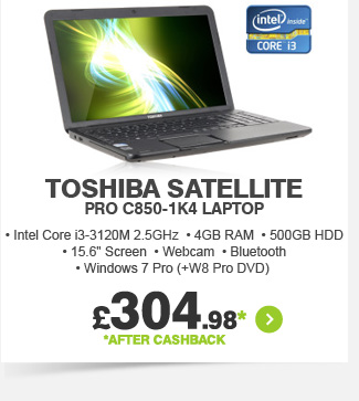 Toshiba Satellite Pro C850-1K4 Laptop - £304.99*
