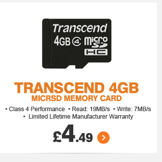 Transcend 4GB MicrSD Memory Card - £4.99
