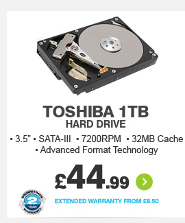 Toshiba 1TB Hard Drive - £44.99