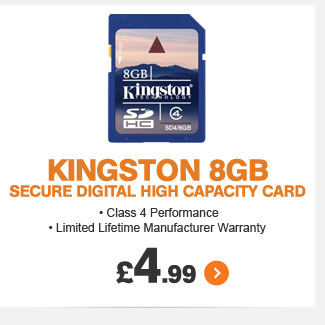 Kingston 8GB SD High Capacity Card - £4.99