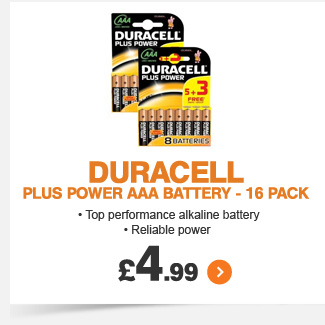 Duracell Plus Power AAA Battery 16pk - £4.99