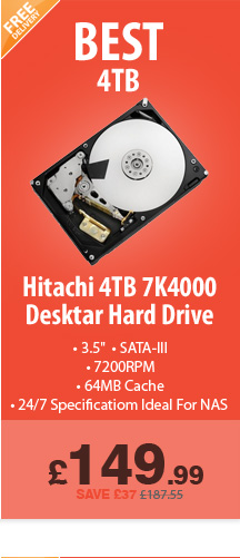 Hitachi 4TB HDD - £149.99