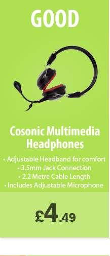 Multimedia Headphones - £4.49