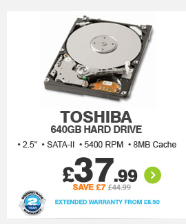 Toshiba 640GB SATA-II HDD - £37.99