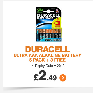 Duracell Ultra AAA Battery 5pk+3 - £2.49