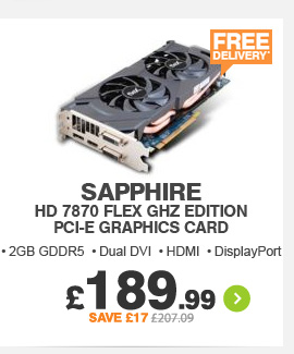 Sapphire HD 7870 FleX GHZ - £189.99