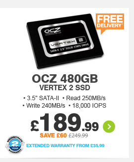 OCZ 480GB Vertex 2 SSD  - £189.99