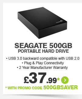 Seagate 500GB Portable HDD - £37.99*