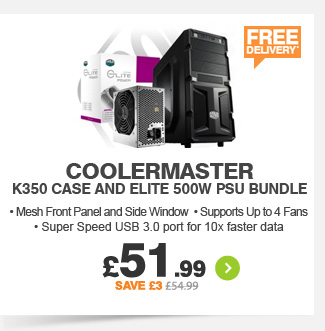 Coolermaster K350 Case + Elite 500W PSU - £51.99