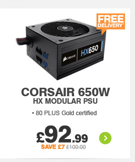 Corsair 650W HX Modular PSU - £92.99