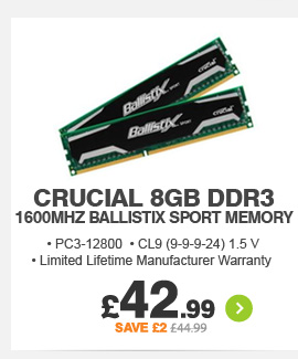 Crucial 8GB DDR3 1600Mhz Memory - £42.99