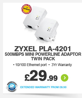 ZyXEL 2x 500Mbps Powerline Adaptor - £29.99