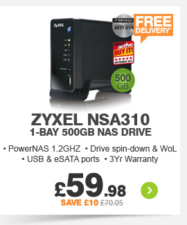 ZyXEL NSA310 500GB NAS Drive - £59.99