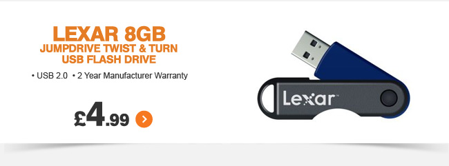 Lexar 8GB JumpDrive Twist & Turn USB Flash Drive - £4.99