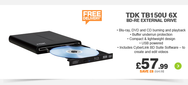 TDK TB150U BD-RE 6x external Disk drive -  £57.99