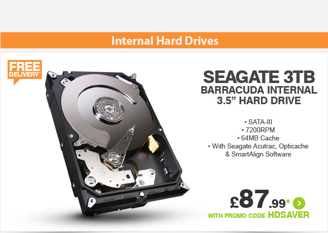 Seagate 3TB Internal Hard Drive - £87.99*