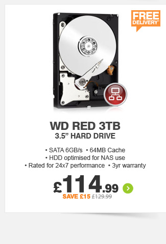 WD RED 3TB 64MB Hard Drive - £114.99