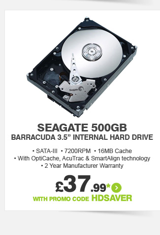 Seagate 500GB Internal Hard Drive - £37.99*