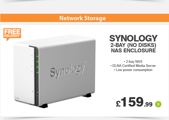 Synology DS212j 2-bay (no disks) NAS Enclosure - £159.99
