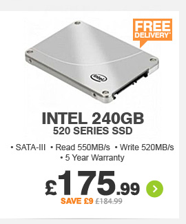 Intel 240GB 520 Series SSD - £175.99