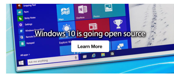 Windows 10 goes Open-Source