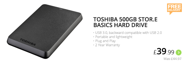 Toshiba 500GB Stor.E Basics Hard Drive - £39.99