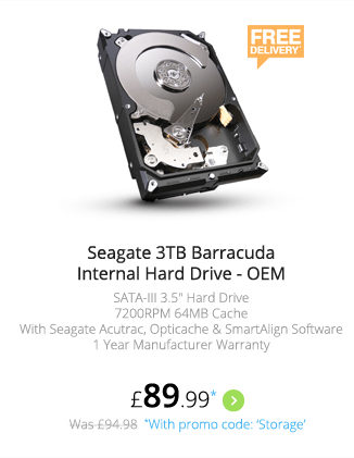Seagate 3TB Barracuda Internal Hard Drive - OEM - £89.99
