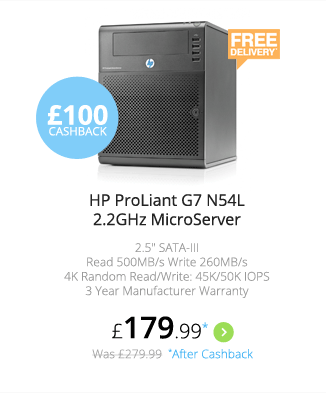 HP ProLiant G7 N54L 2.2GHz MicroServer - £179.99
