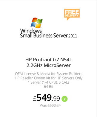HP Microsoft Windows Small Business Server 2011 Standard - £549.99