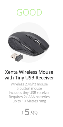 Xenta Wireless Mouse with Tiny USB Receiver - £5.99