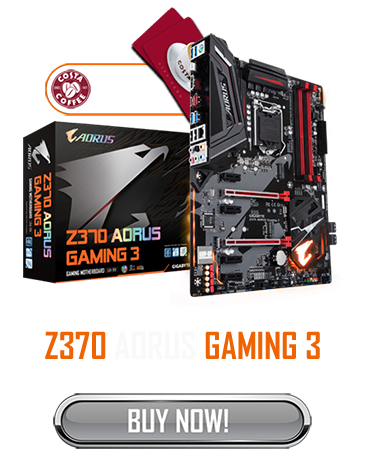 GET UP TO A £20 COSTA COFFEE GIFT CARD WHEN YOU BUY SELECTED Z370 AORUS MOTHERBOARDS