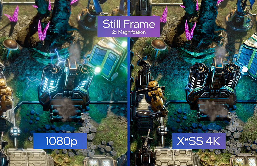 Still Frame, 2x magnification - 1080p vs XeSS 4K